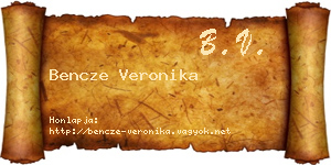 Bencze Veronika névjegykártya